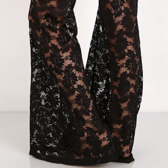NIGHTCAP Stretchy Lace Pants Floral Flares Bells    poshmark.com/closet/kreed324 - Picture 5 of 9